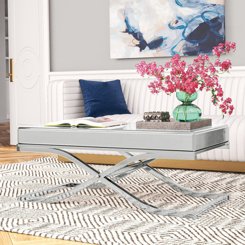 Jeffery Glass Top Coffee Table, Chrome