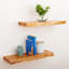 Ensemble de 2 tablettes flottantes rustiques rustiques, tablettes murales en bois Live Edge