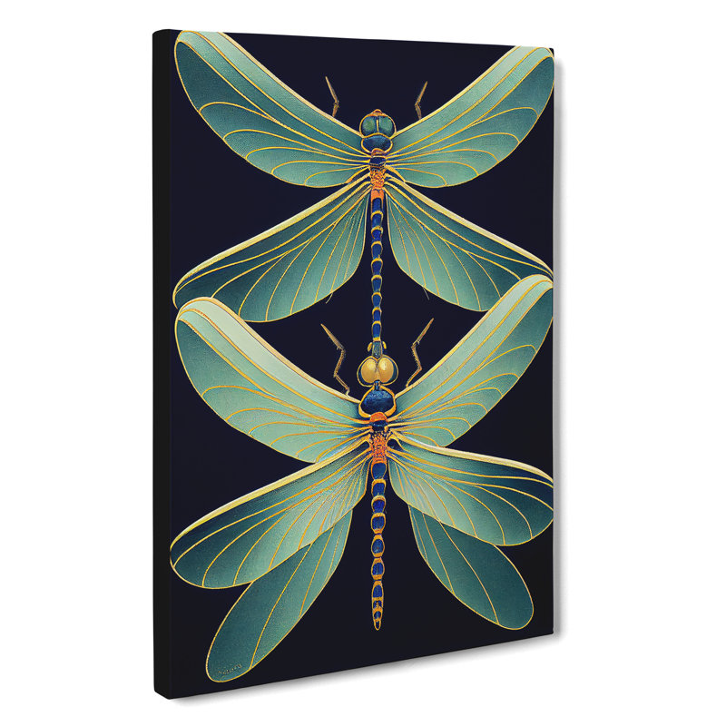 XC1022-1796X Delicate Dragonflies - Print on Canvas, 50cm H x 35cm W x 3cm D, Wrapped Canvas