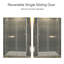 Porte de douche coulissante simple sans cadre de 48"-48 13/16" L x 76" H avec 5/16 po. Verre trempé transparent-53511883