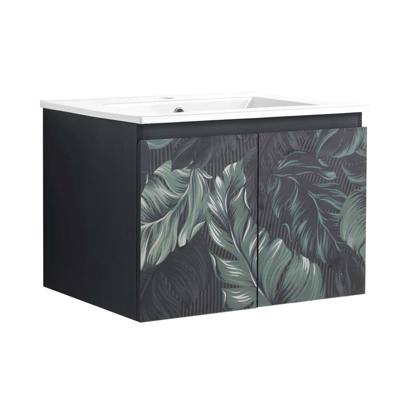 Meuble-lavabo simple 24 po avec plateau en céramique Darrent