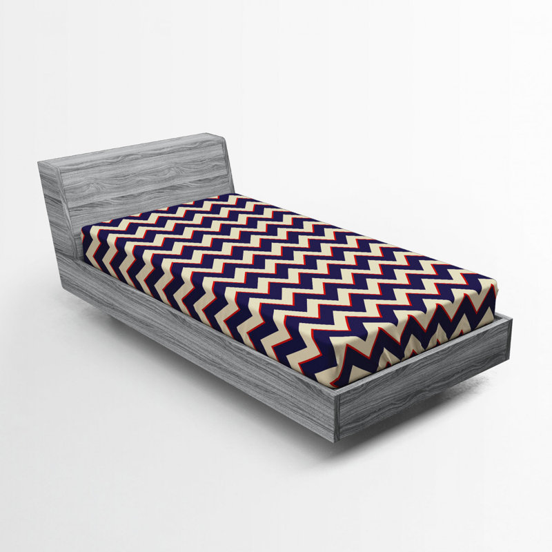 Microfiber Chevron Fitted Sheet, Twin Fitted Sheet