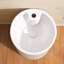 Lavabo de salle de bain autoportant circulaire sur pied 16 po x 16 po, lavabo de salle de bain piédestal en céramique blanche avec trop-plein et lavabos piédestal en céramique moderne pré-percés