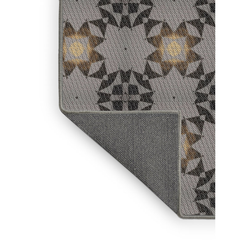 Tapis noir/gris à motifs, Rectangle 3 pi x 5 pi
