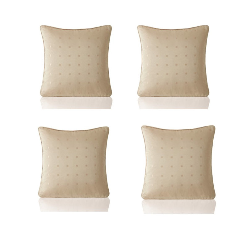 Norush Madison Geometric Scatter Cushion Covers with Filler Pads, 45 cm H x 45 cm W x 15 cm D, Latte