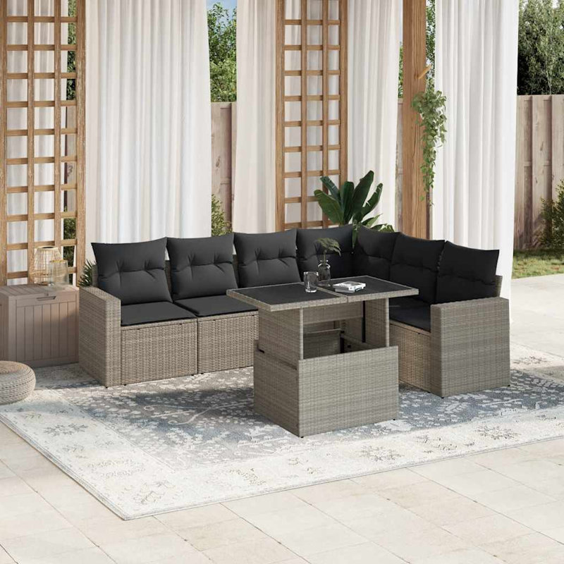  Ensemble de canapé de jardin gris clair et anthracite