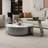 Modern simple oval rock plate coffee table-110428956