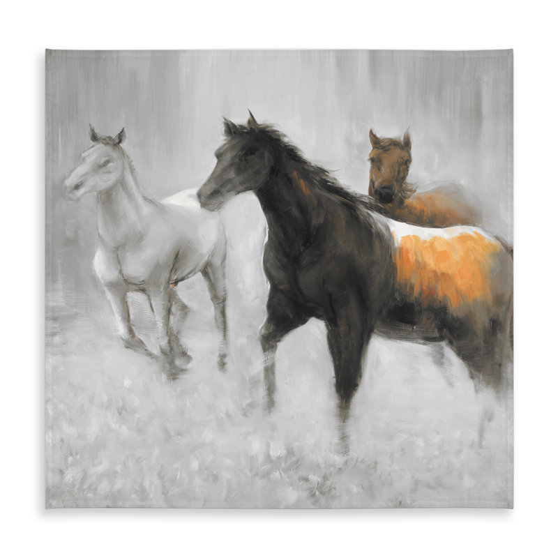 Abstract Herd of Horses Tablecloth - Brown Indoor/Outdoor Decor