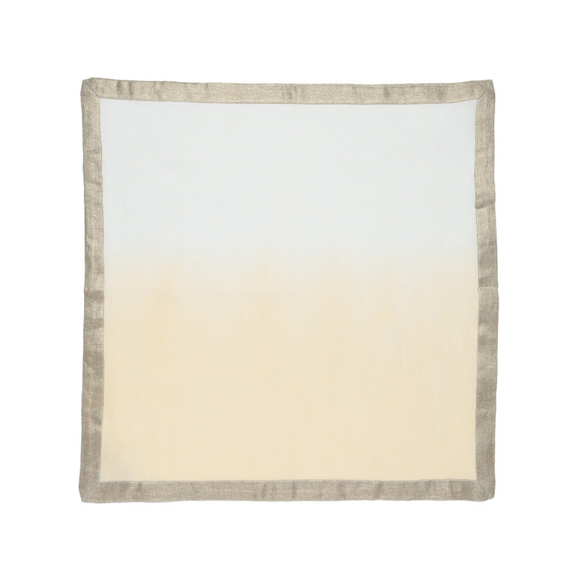 Dip Dye Linen Napkin, White/Beige