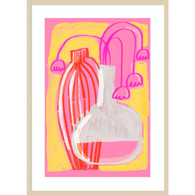 «Galya Neon Still Life No 5» par Treechild, impression sur bois encadrée