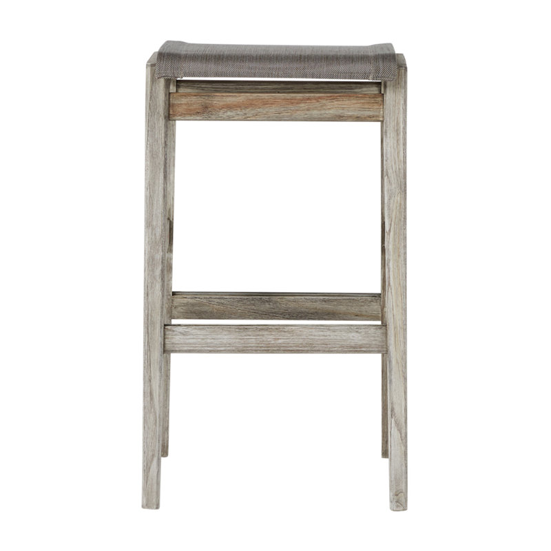 Coast Patio Bar Stool, Oyster Teak Frame/Gray Sling