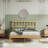 Solid Wood Bed Frame with Wavy Headboard, No Box Spring Needed, Bamboo&Metal-108620993