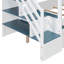 Lit simple sur simple avec maison et tiroir, escalier, DEL, blanc-220909565