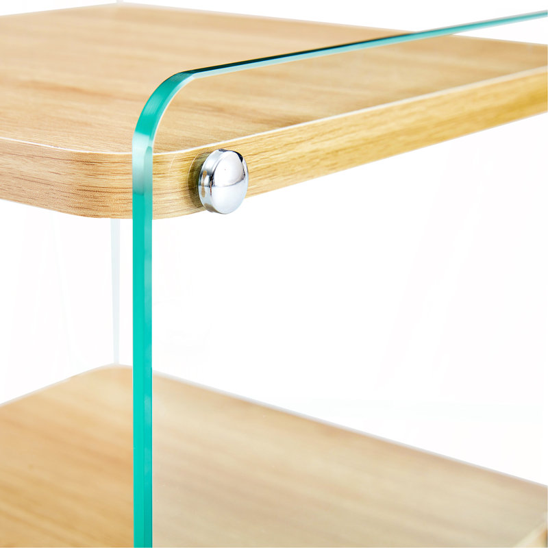 Three Layer Bedside Cabinet.The Board Is Made Of Mdf With Wooden Stickers