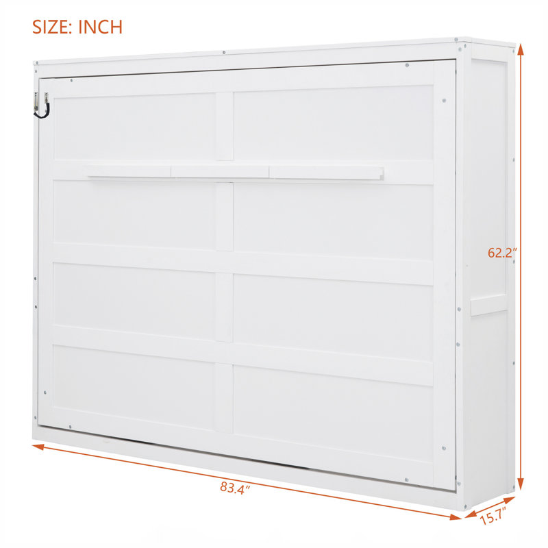 Full Size Murphy Bed Wall Bed, White