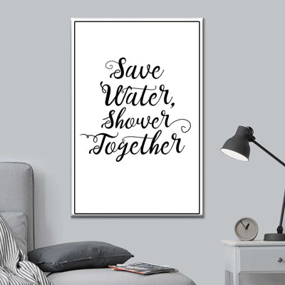 «Shower Together», art textuel sur toile
