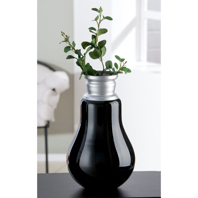 Bethanya Handmade Glass Table Vase, Black