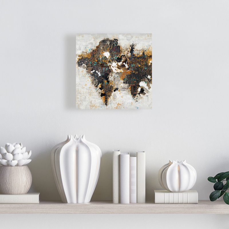 Toile abstraite mappemonde | Art moderne de villes modernes