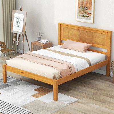 Chares Wood Platform Bed With Headboard