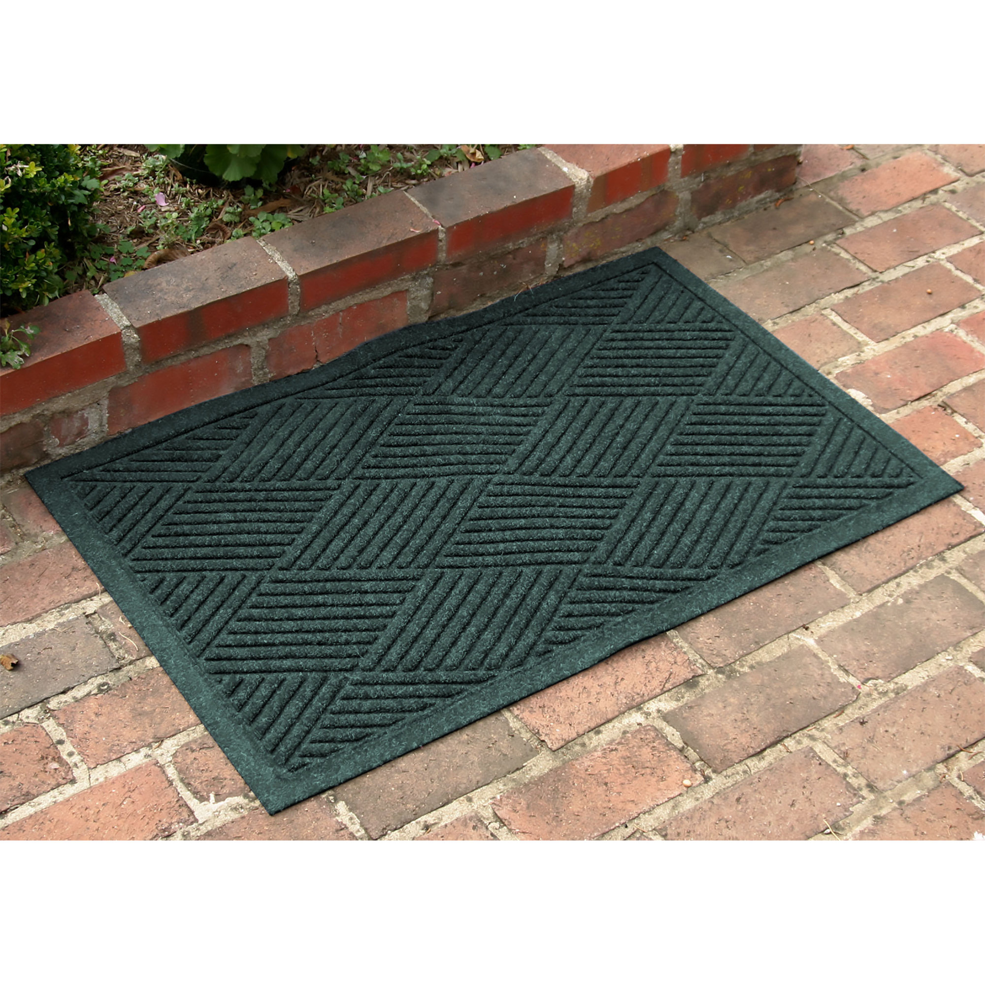 Waterhog Diamonds Indoor Outdoor Doormat, Rectangle 2' x 3', Medium Gray