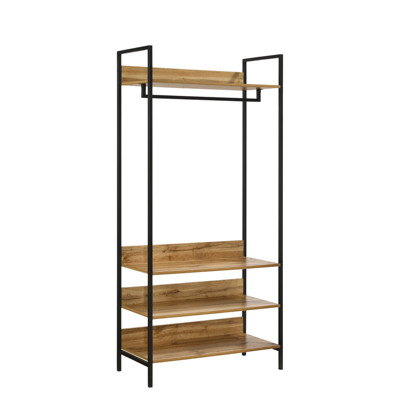 Zaira Manufactured Wood Wardrobe, 180 cm H x 83.8 cm W x 40 cm D, Oak