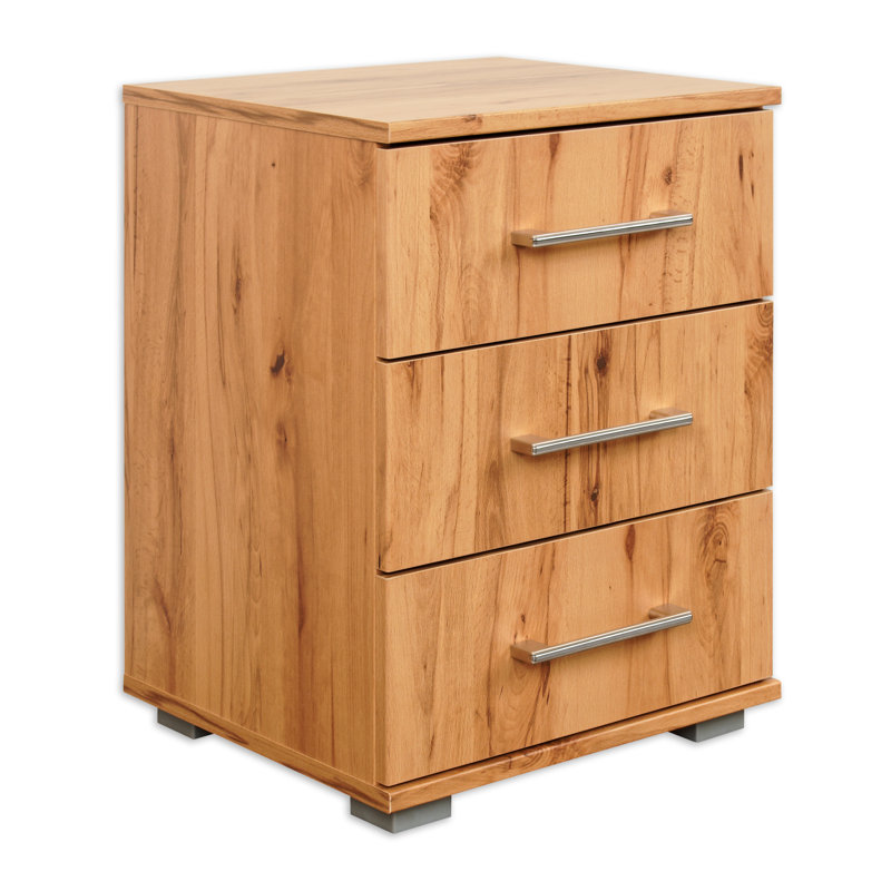 Athar 3 Drawer Bedside Table, Nature