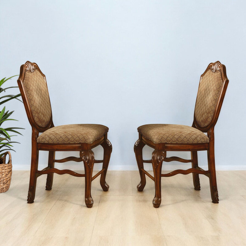 Arbour Fabric and Cherry Counter Height Chairs (Set-2)