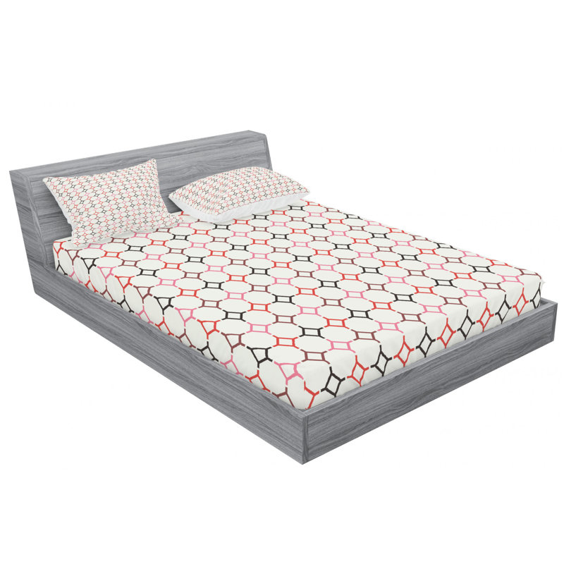 Ensemble de draps à motif géométrique, Ensemble de drap pour grand lit avec drap-housse