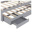 Lit plateforme simple TG avec tête de rangement, station de charge à DEL et lit gigogne, gris