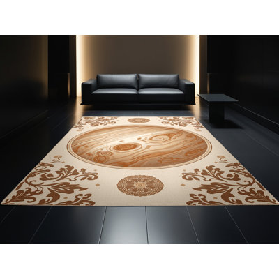 Tapis beige lavable à la machine Pavlo