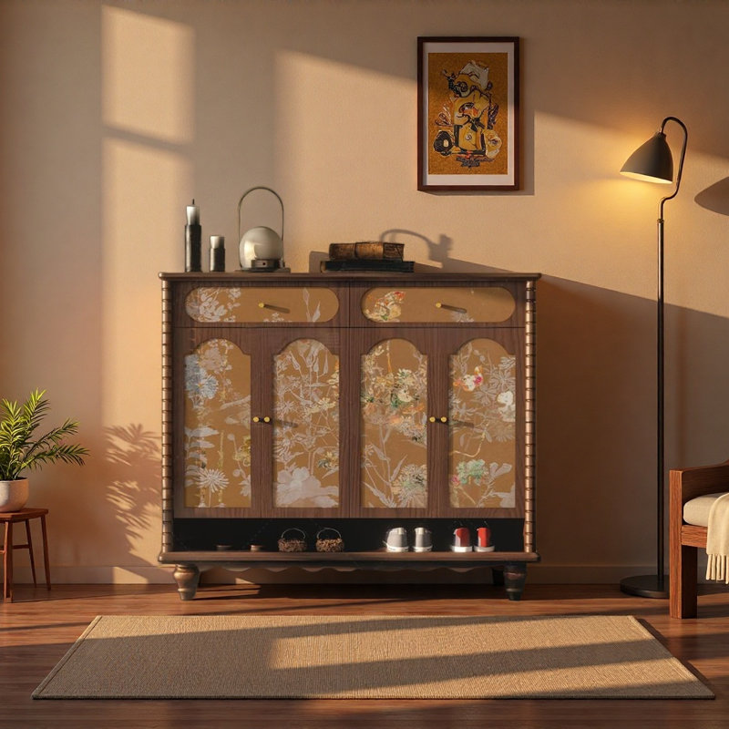 Multifunctional large-capacity storage cabinet, Walnut