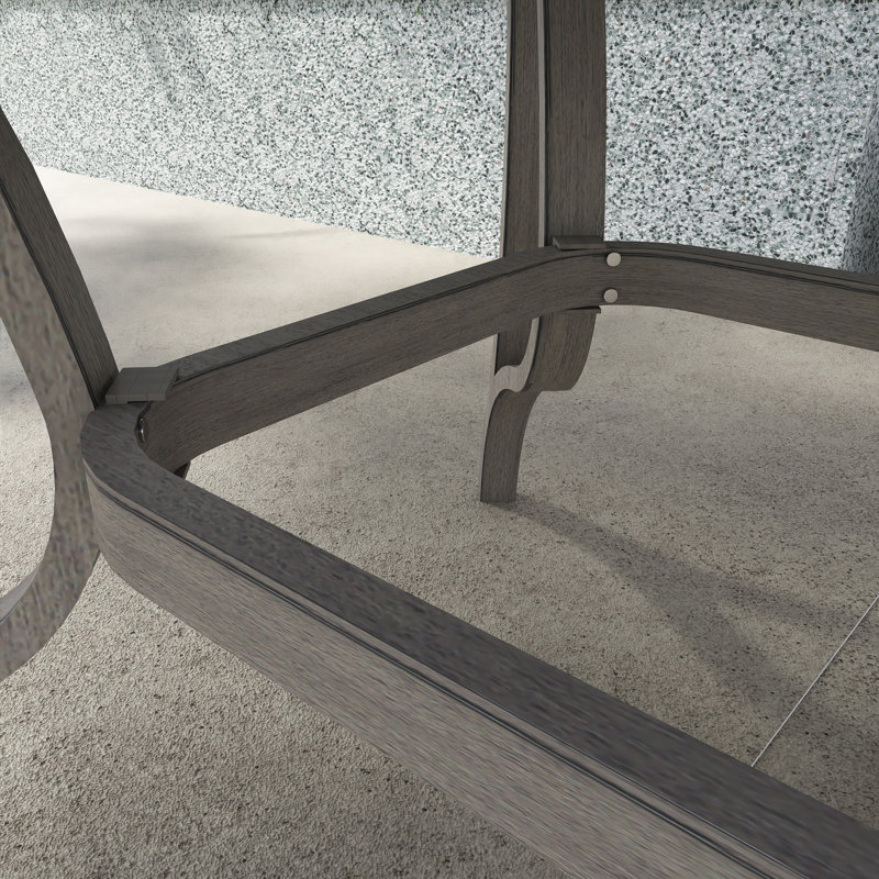 Table de salle à manger rectangulaire en aluminium l 60 po x P 36 po avec trou pour parasol
