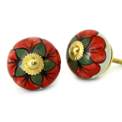 Hand Painted 1 1/2" Diameter Round Knob
