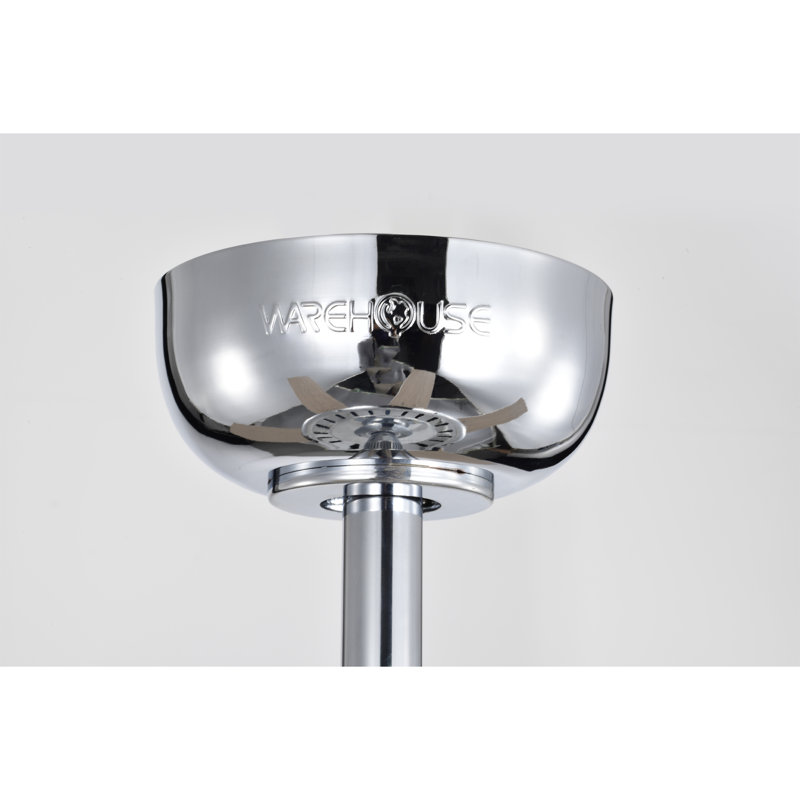 Leday 52'' Ceiling Fan with Light Kit, Chrome Polished
