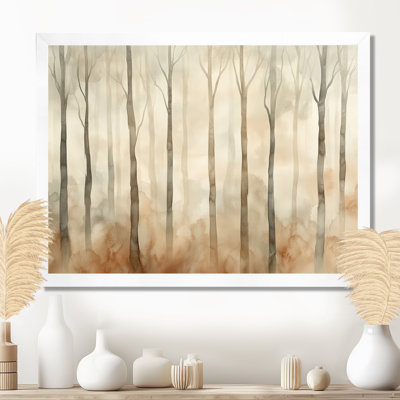 Tableau encadré en bouleau brun et noir I - Tableau d'arbre