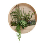 40cm Faux Succulent in Wood Planter