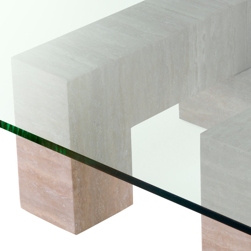 Coffee Table Ikal Travertine - Glass