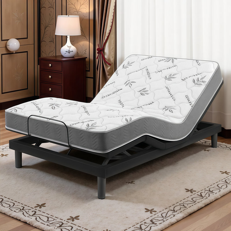 LUMERIS Premium 6-Inch All-Foam Mattress with Bamboo Cover for Natural Cooling - HD Core Support, 100% Made in USA, Queen