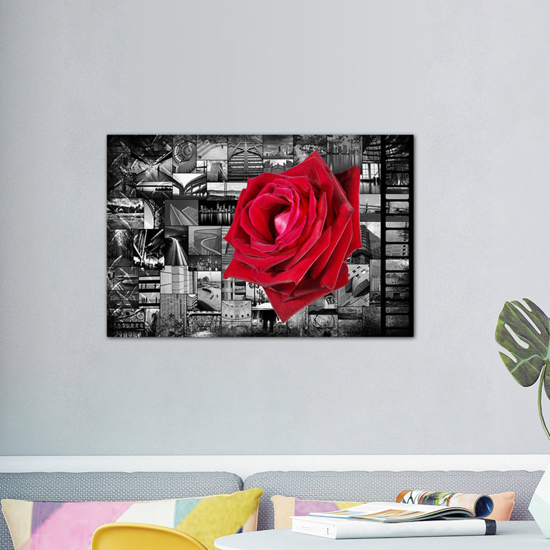 « rose po city », impression sur toile Donovan Kade, H 12 po x l 18 po x p 1,5 po, Pas de tapis, Toile tendue