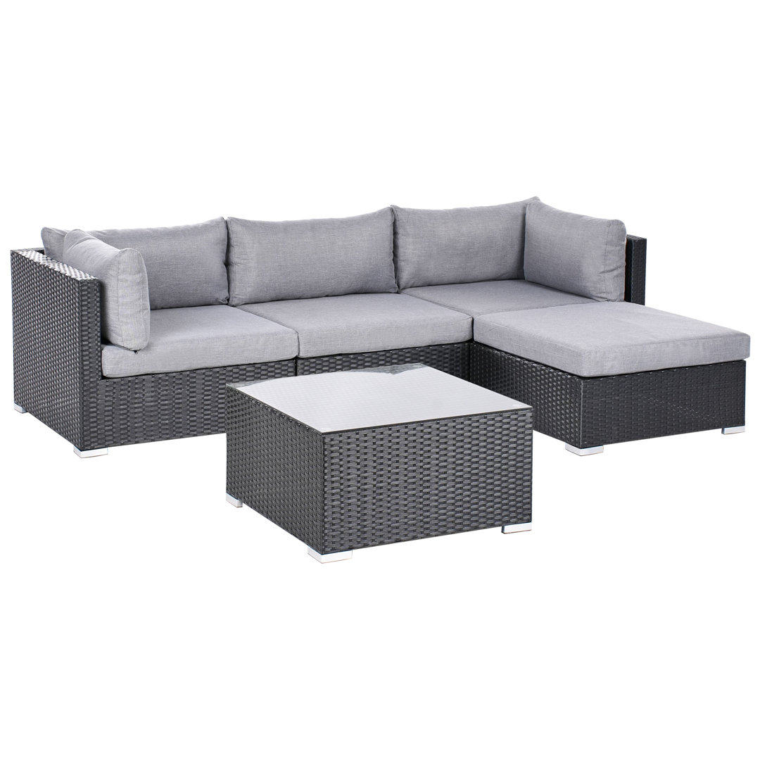 SANO Wicker 4 - Person Garden Lounge Set with Cushions