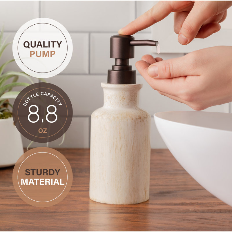 Beige Resin Rustic Luxe 4-Piece Bathroom Accessories Set