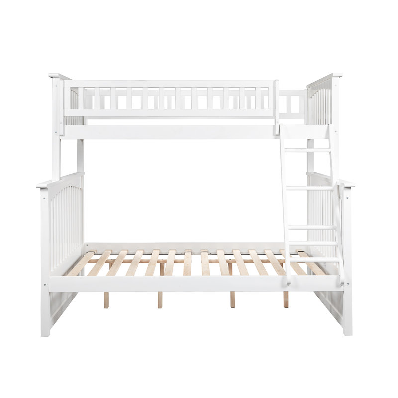  Flinn Solid Wood Bunk Bed, Twin over Full, White
