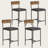 Bar Stools  With Footrest, Upholstered Bar Chairs With Back, Counter Height Barstools, Set Of 4-105504451