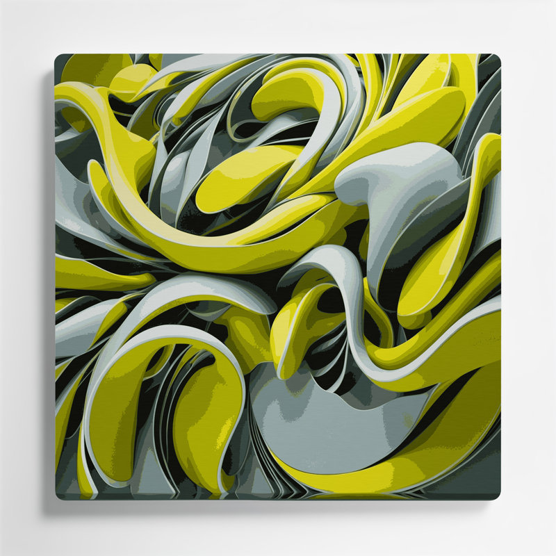 «Biomorphic Abstraction 19», art mural en métal vert, H 12 po x l 12 po