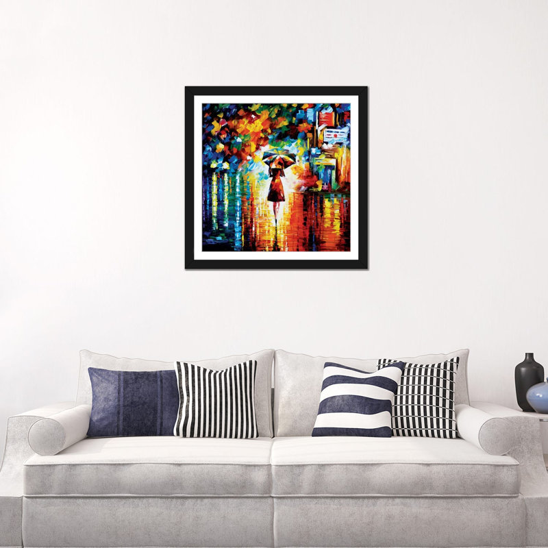 Rain Princess, reproduction d'art sur toile tendue, H 24 po x l 24 po x P 1 po, Papier d'art encadré noir, Blanc