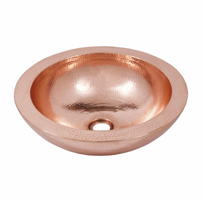 Lavabo de salle de bain vasque ronde en cuivre martelé à la main Laguna
