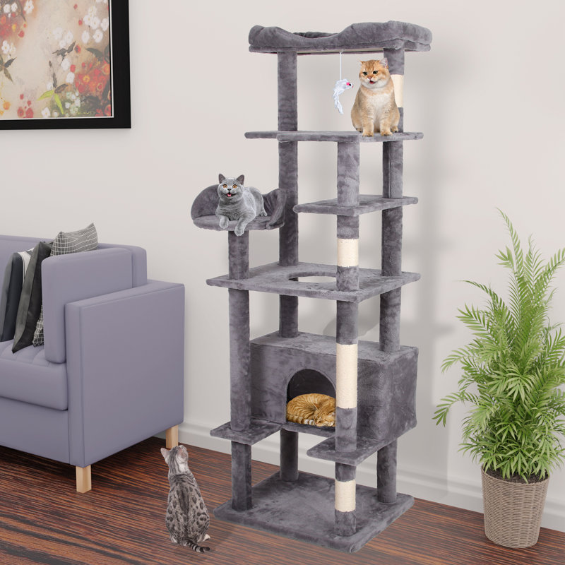 Arbre à chat Colne, H 71 po x l 23,6 po x P 19,5 po, Gris