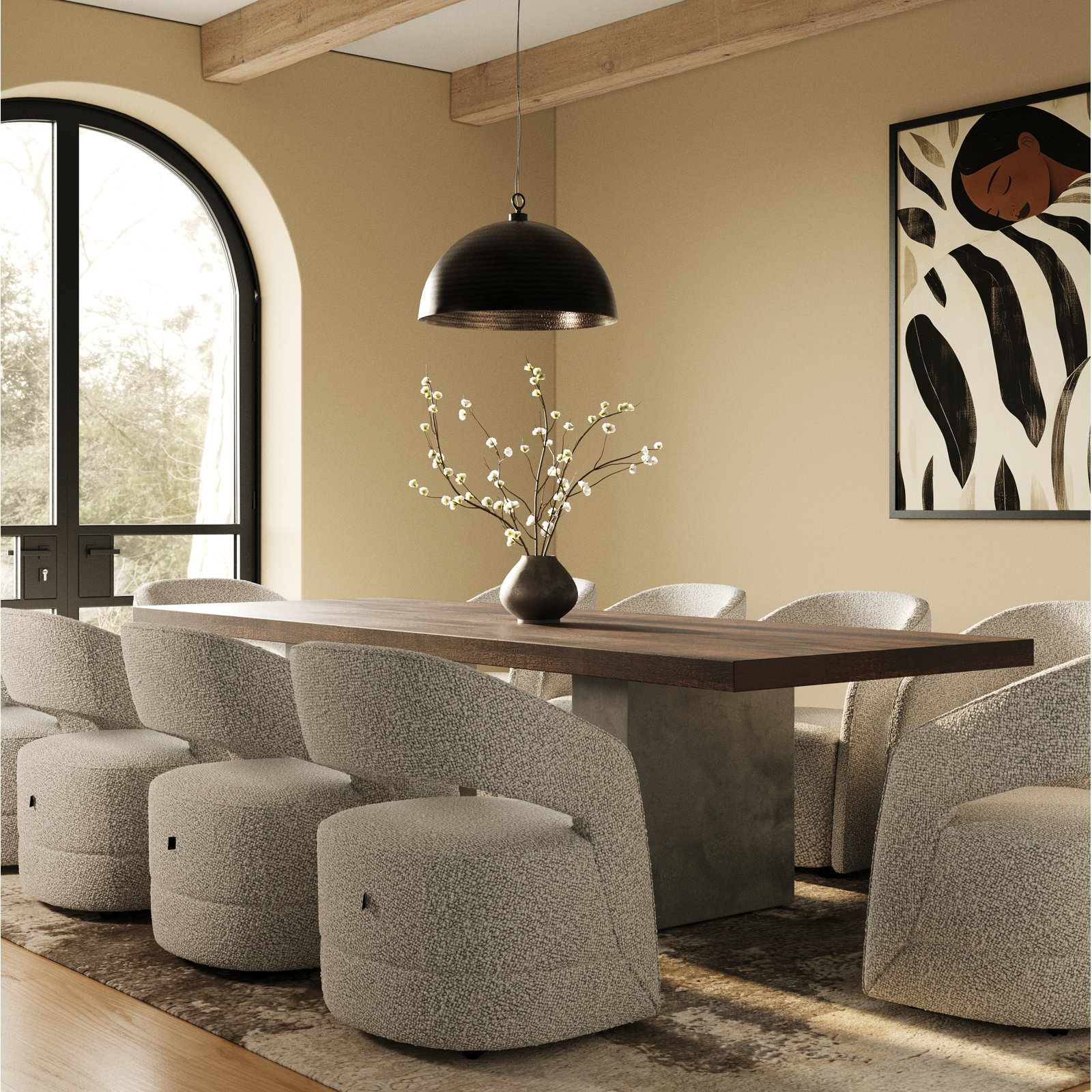 Torian Dining Table, 30" H x 118" L x 43" W