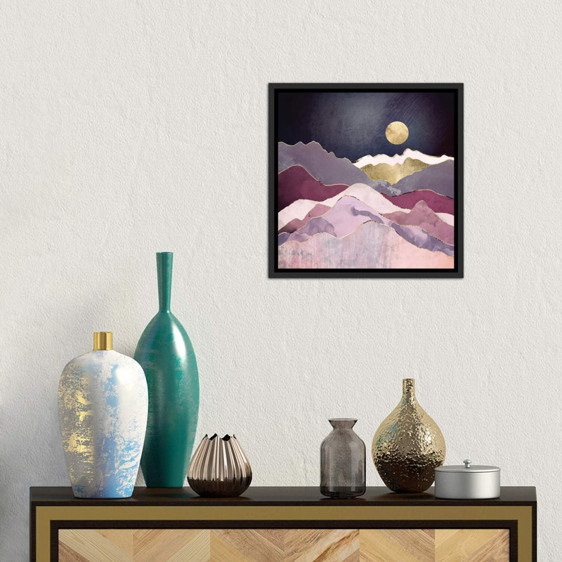 " Raspberry Dream ", Distressed Black Floater Framed, 18" H x 18" W x 1.5" D
