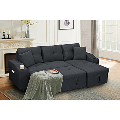 Soft Upholstered Sectional Sofa Bed With Storage Space, Suitable For Living Rooms And Apartments,sleeper sofa Couch